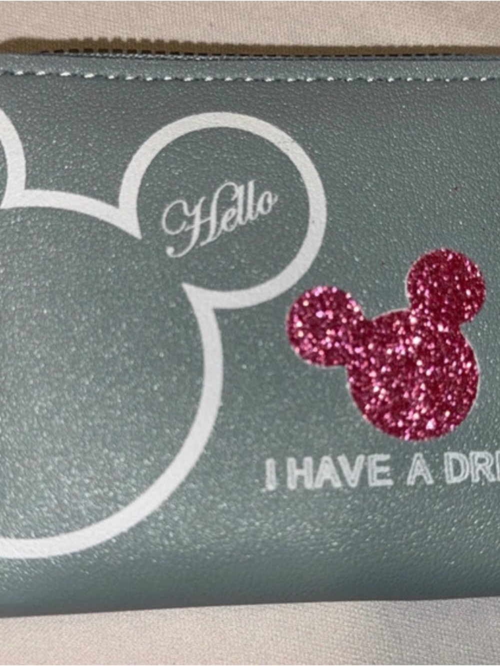 Pink Glitter Mouse Wall Decor with 'Hello' Script